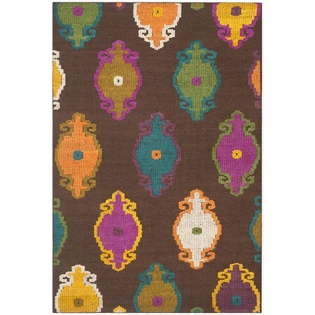 Safavieh 6 x 9 ft. Medium Rectangle Traditional Suzani Brown and Multicolor Area Rug SUZ212A-6